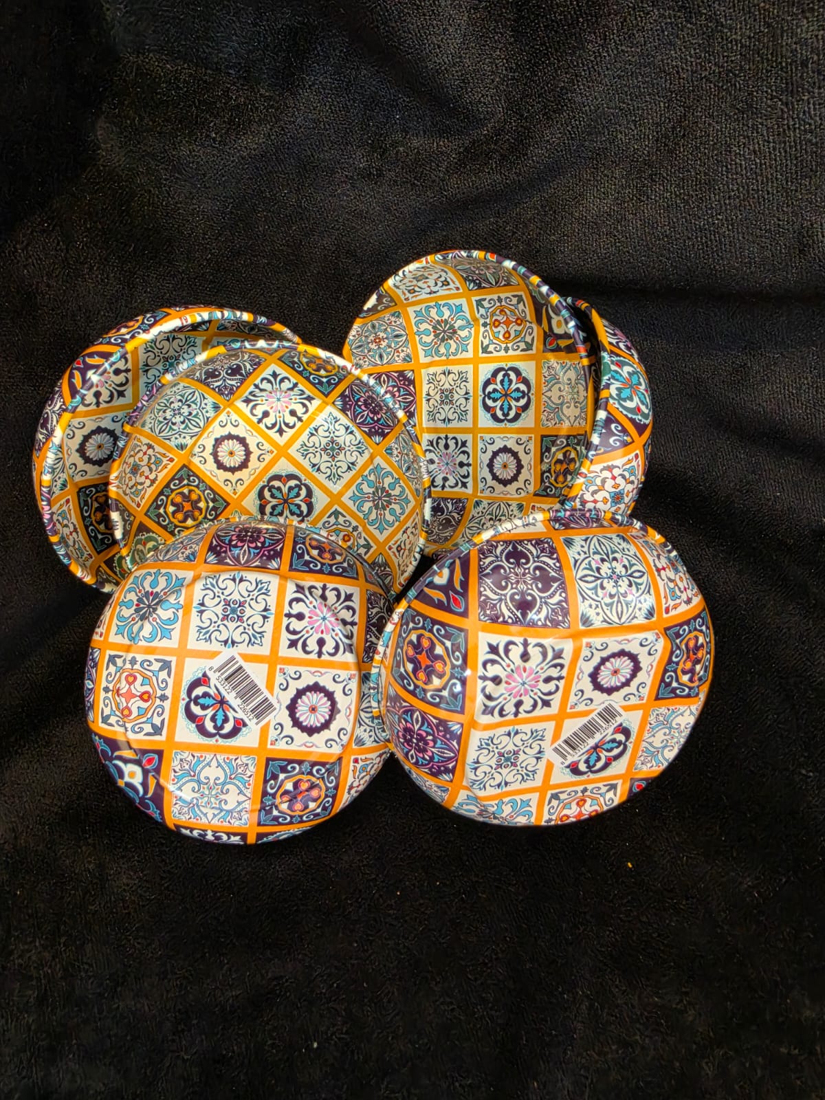 Otantik Desenli 6'lı Metal Çerez Kasesi Seti-2
